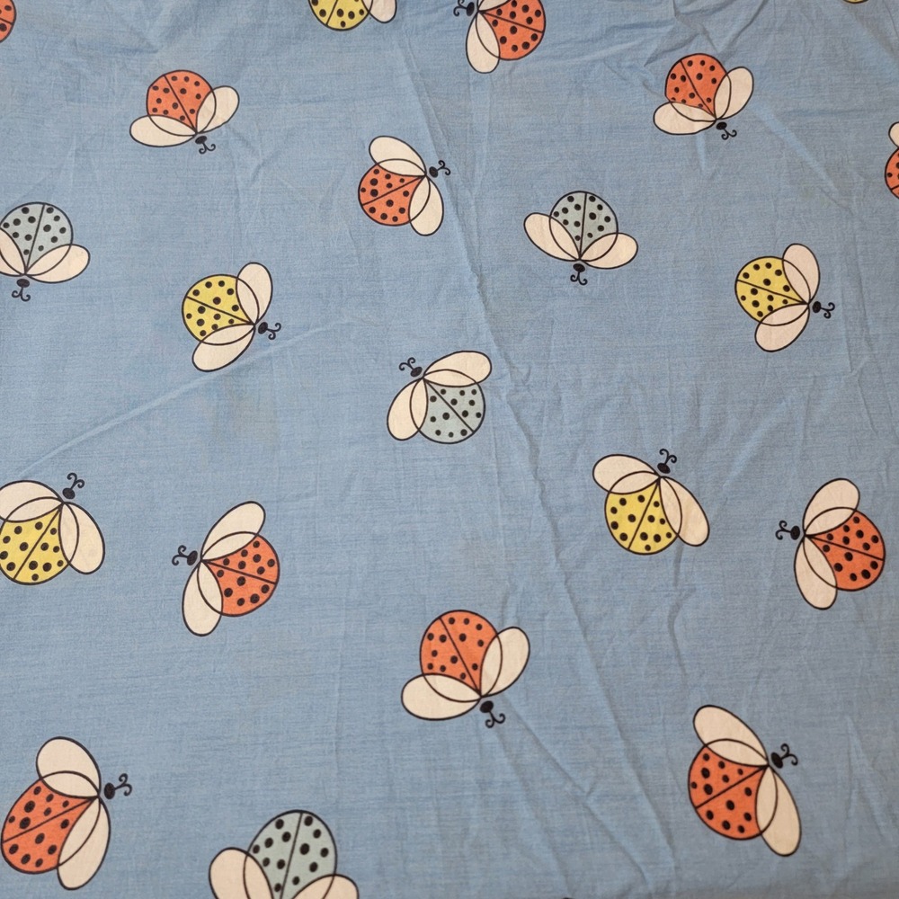 The Company Store Blue Cotton Ladybug Print Duvet Cover European Single 83"x57"